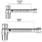 Sifão Sanfonado Com Copo 49cm Cromado | Astra | Kit C/ 3 Un